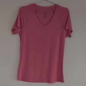 Chic Pink V-Neck Short Sleeve Tee